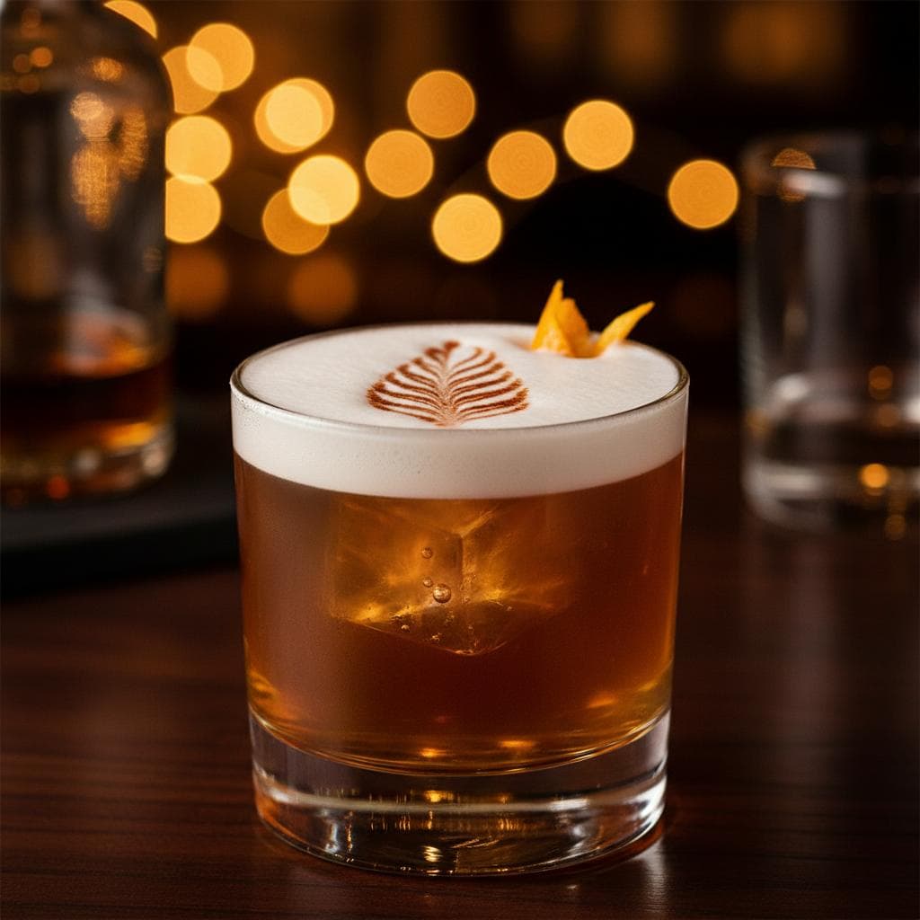 Whiskey Sour classic cocktail served in a rocks glass with whiskey